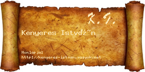 Kenyeres István névjegykártya