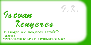 istvan kenyeres business card